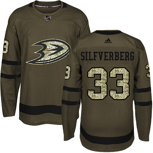 Adidas Ducks #33 Jakob Silfverberg Green Salute to Service Stitched NHL Jersey